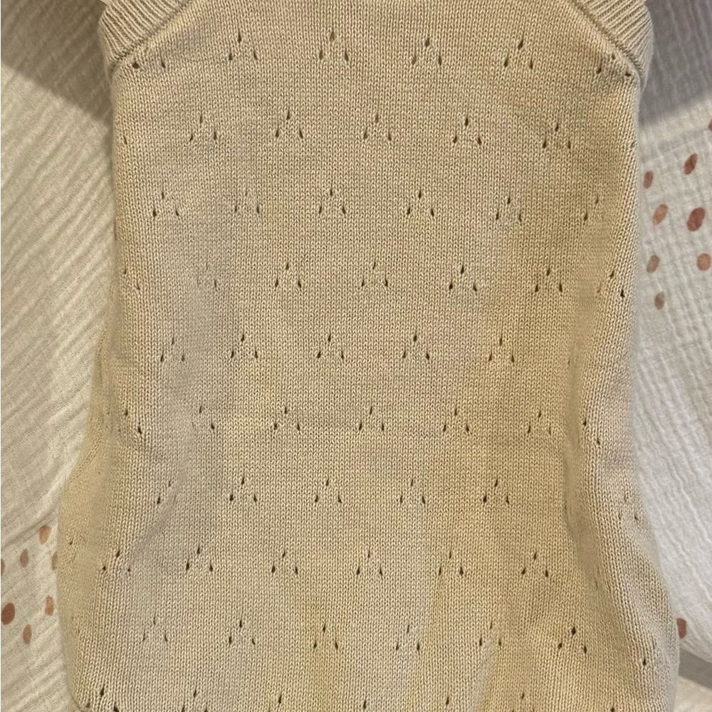 Beige Knit Sleeveless Top